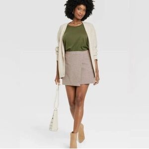 A New Day Mini A-Line Wrap Plaid Skirt Size 2
